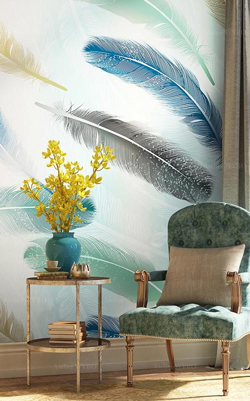 Papier peint panoramique Plumes par Mayeul Gauvin